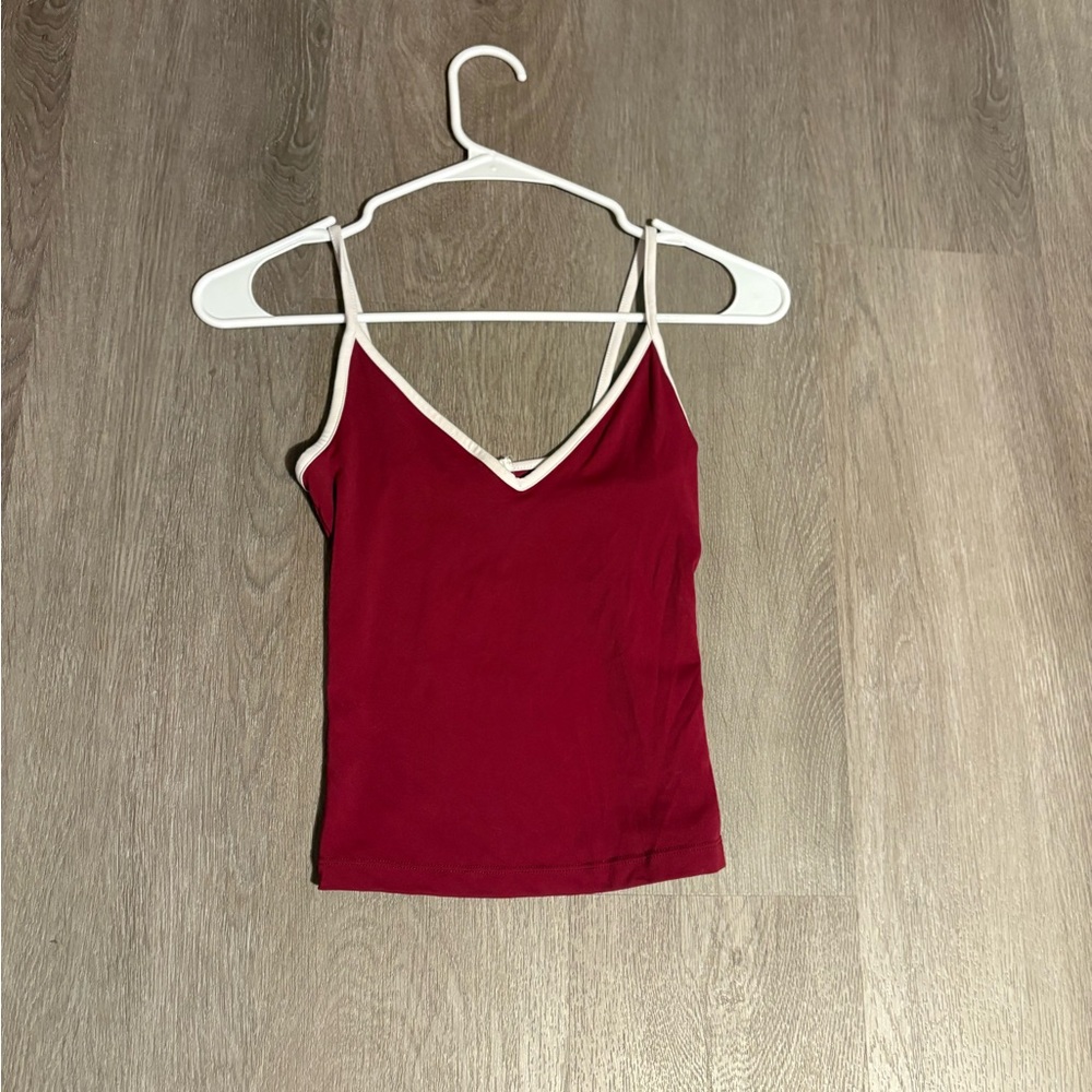 Garage Red Camisole with White Trim